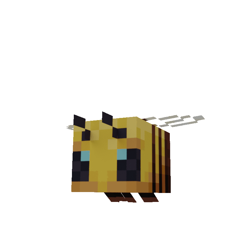 A gif of a bee from Minecraft